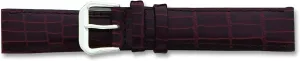 deBeer Brown Alligator Grain Leather Watch Band 16mm Silver Color