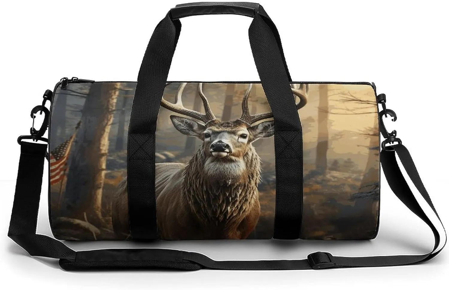 Deer Hunting Season Sport Gym Duffle Travel Bag for Women Men Overnight Weekender Bag with Shoe Compartment,Wet Pocket