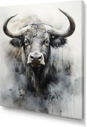 DesignQ Grey Global Canvas wall art, Asian Art Wall Art, Yaks Sumi Asian Painting I, Asian art Wall art decor, 30x40 inches