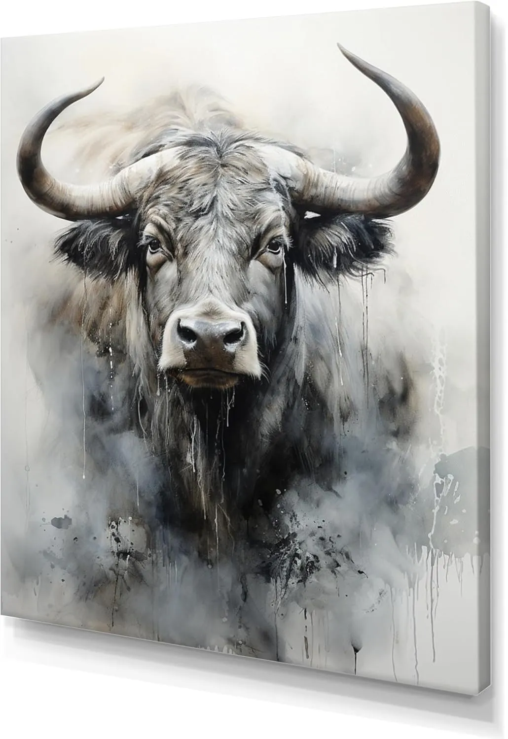 DesignQ Grey Global Canvas wall art, Asian Art Wall Art, Yaks Sumi Asian Painting I, Asian art Wall art decor, 30x40 inches