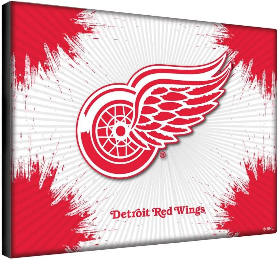 Detroit Red Wings 24" x 32" Officially Licensed Logo Canvas by the Holland Bar Stool Co.
