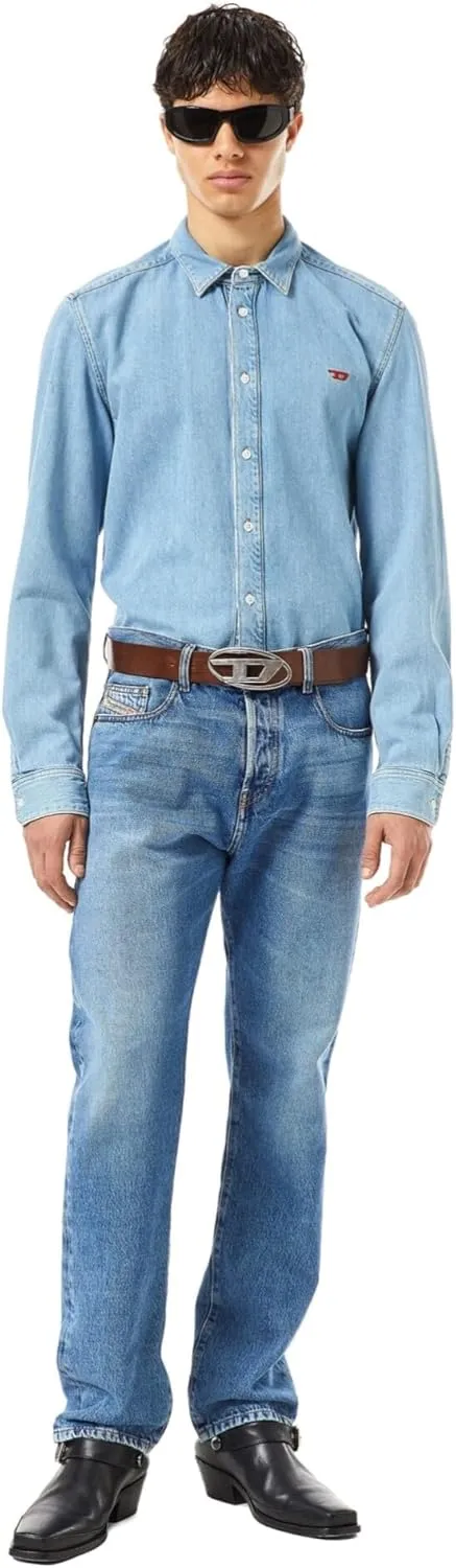 Diesel B-1DR Leather Logo Belt