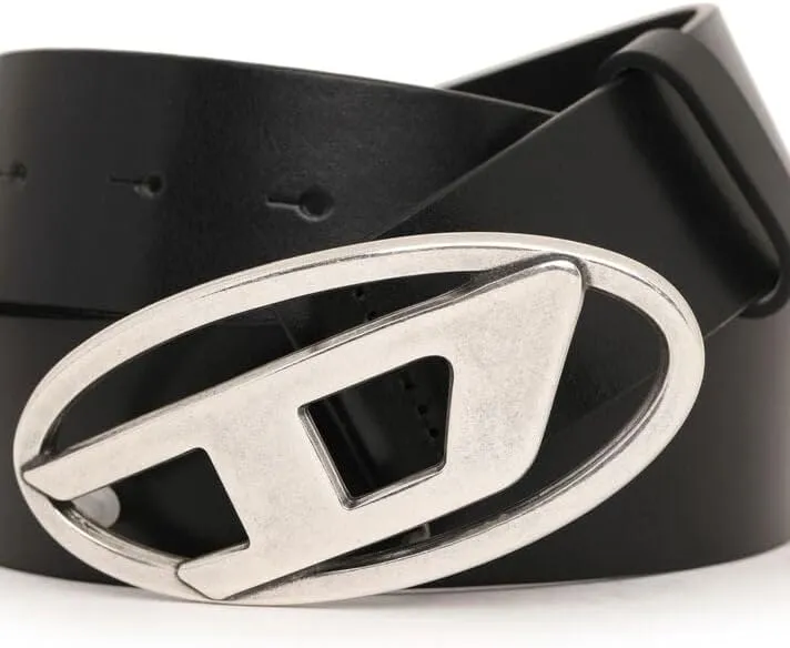 Diesel OVAL D LOGO B-1DR belt - Leather belt with D buckle
