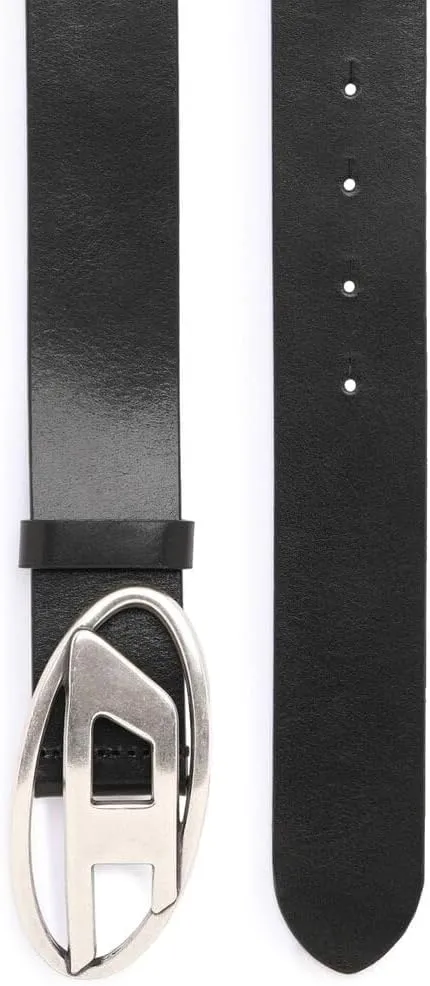 Diesel OVAL D LOGO B-1DR belt - Leather belt with D buckle