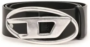 Diesel OVAL D LOGO B-1DR belt - Leather belt with D buckle