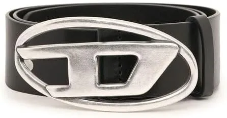 Diesel OVAL D LOGO B-1DR belt - Leather belt with D buckle