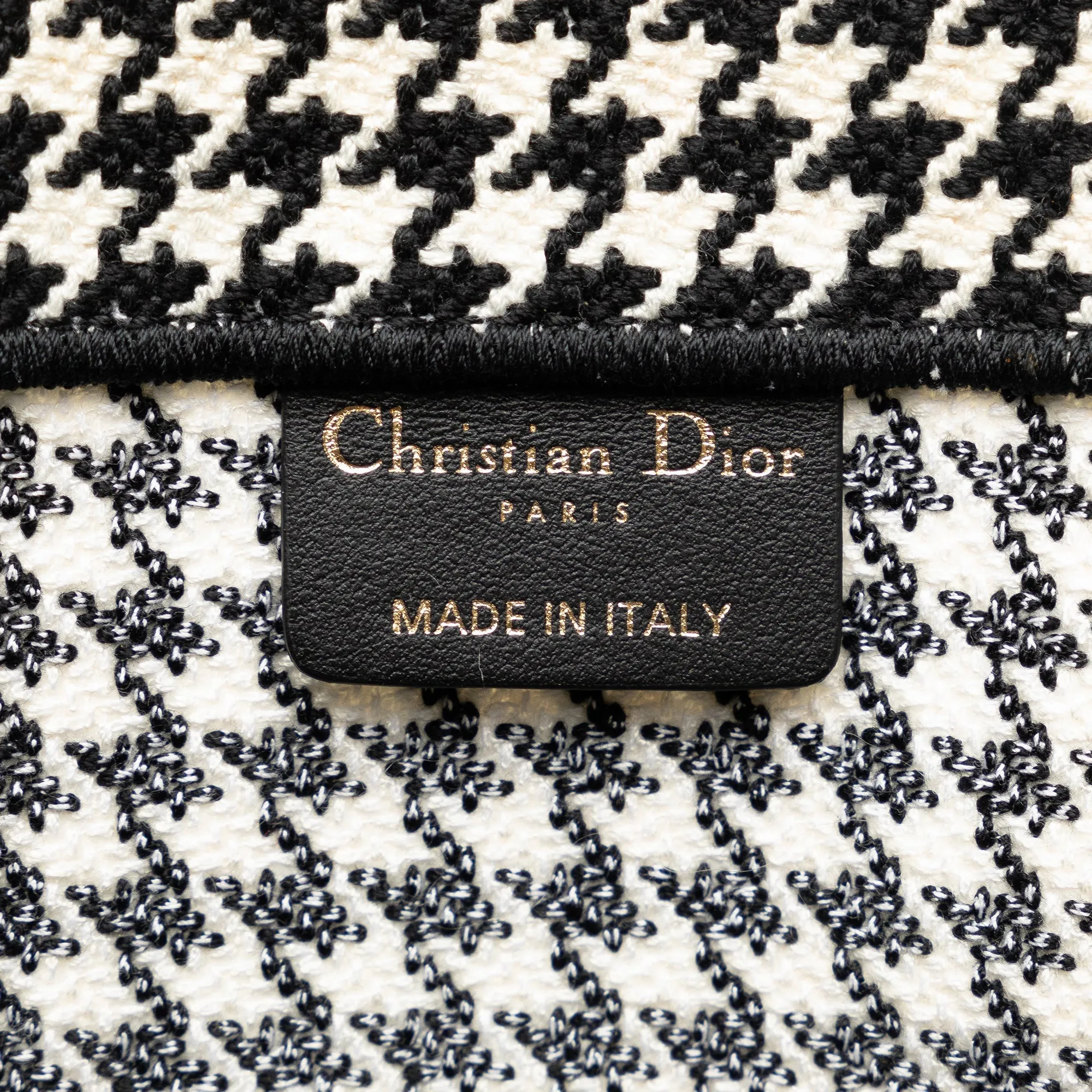 DIOR Medium Houndstooth Embroidered Book Tote Tote Bag