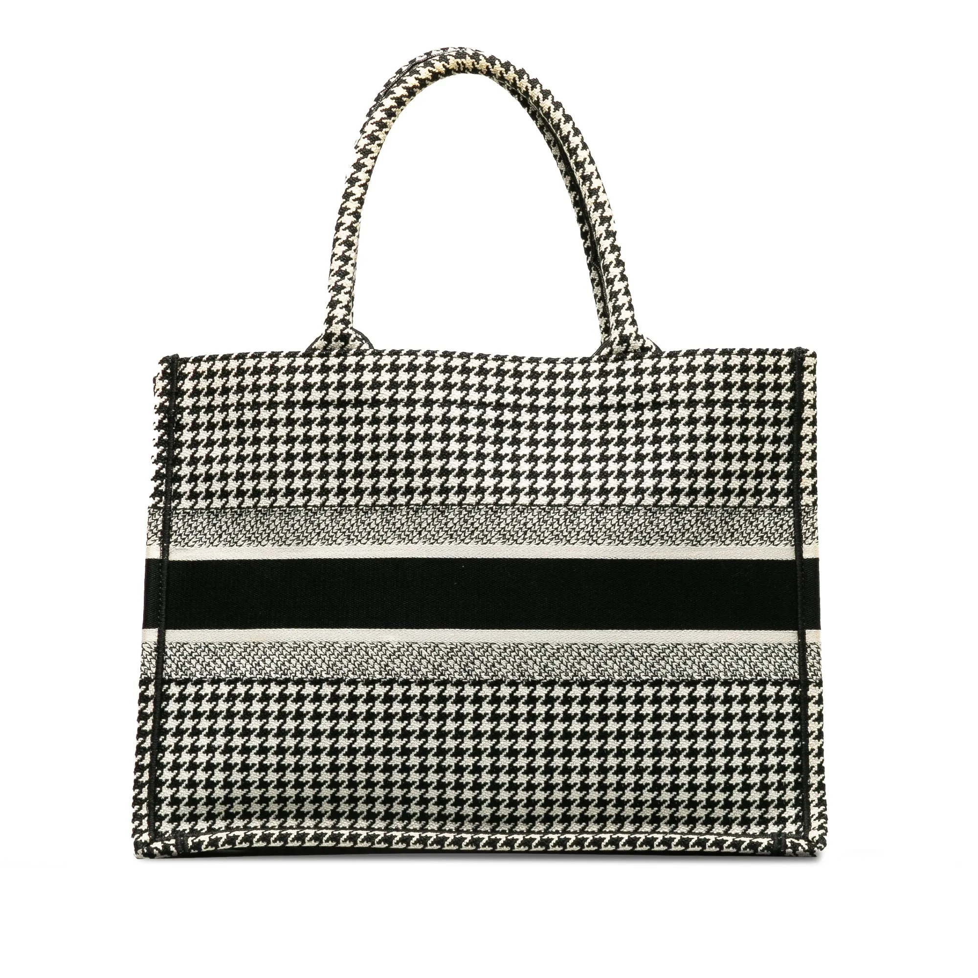 DIOR Medium Houndstooth Embroidered Book Tote Tote Bag
