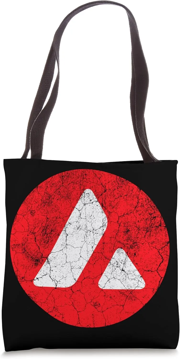 Distressed Avalanche AVAX Crypto Logo Tote Bag