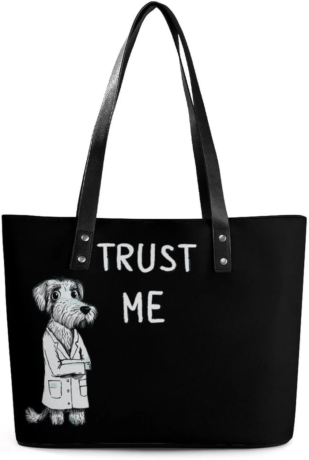 Dog Doctor Trust Me Women's Tote Shoulder Bag Handbag Top Handle Leather 29 * 34 * 14cm