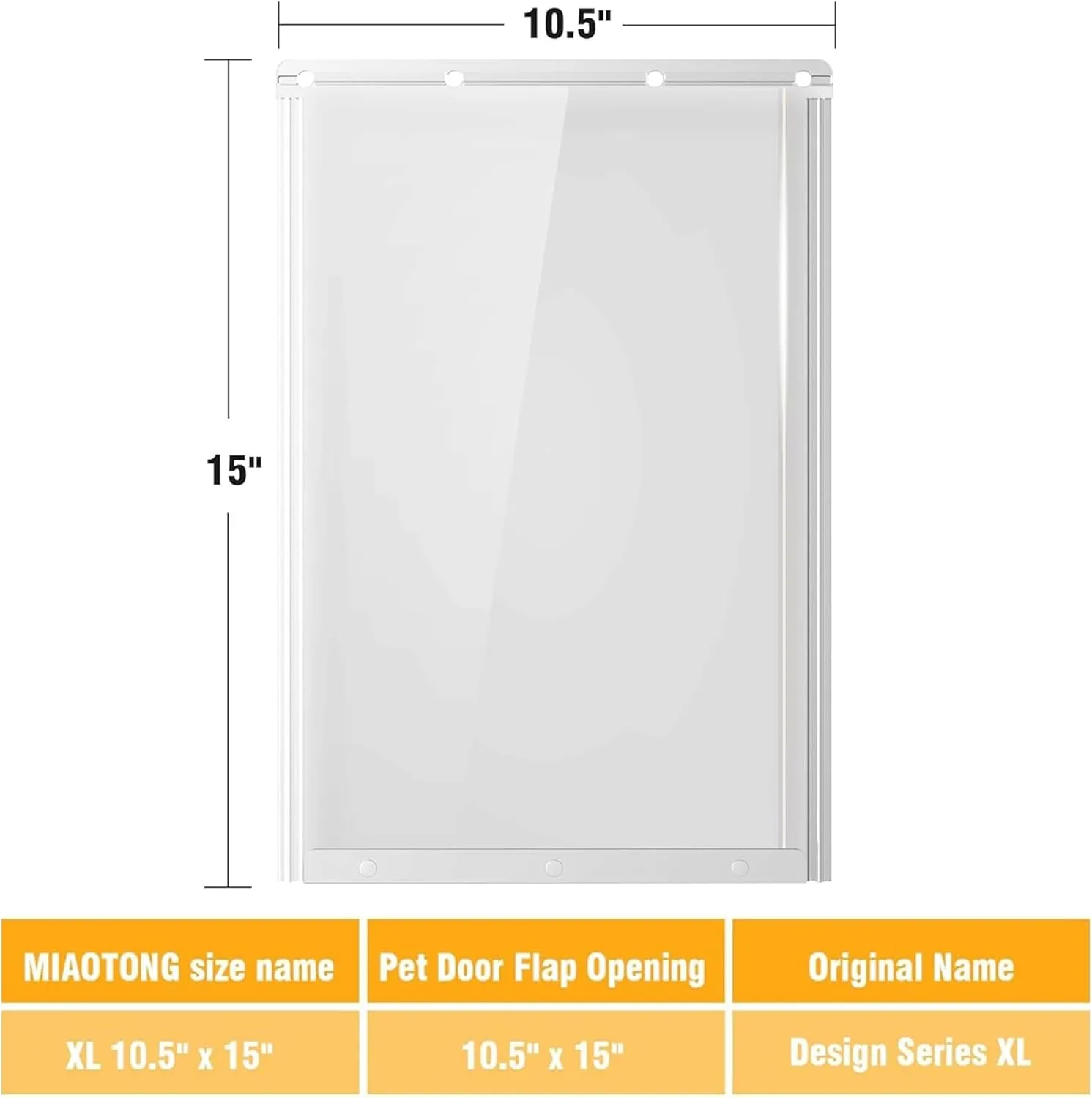 Dog Door Replacement Flaps 10 1/2"x15", Extra Large Doggie Door Replacement Flaps- Transparent Mode,Pet Door Replacement Flap Flexible and Durable