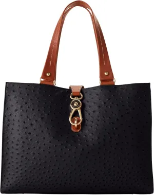 Dooney & Bourke Handbag, Ostrich Large Logo Lock Tote