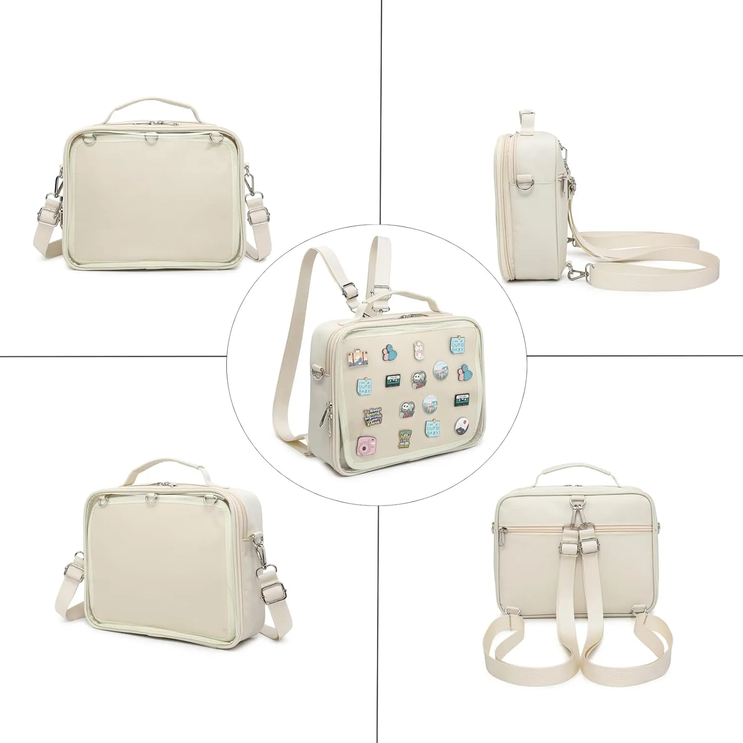 Dopamine Color Ita Bag Backpack Satchel Oxford Crossbody Messenger Shoulder Bag
