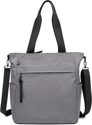 DOURR Light Nylon Shoulder Messenger Bag Casual Handbag Tote with Laptop Sleeve for College Work Travel
