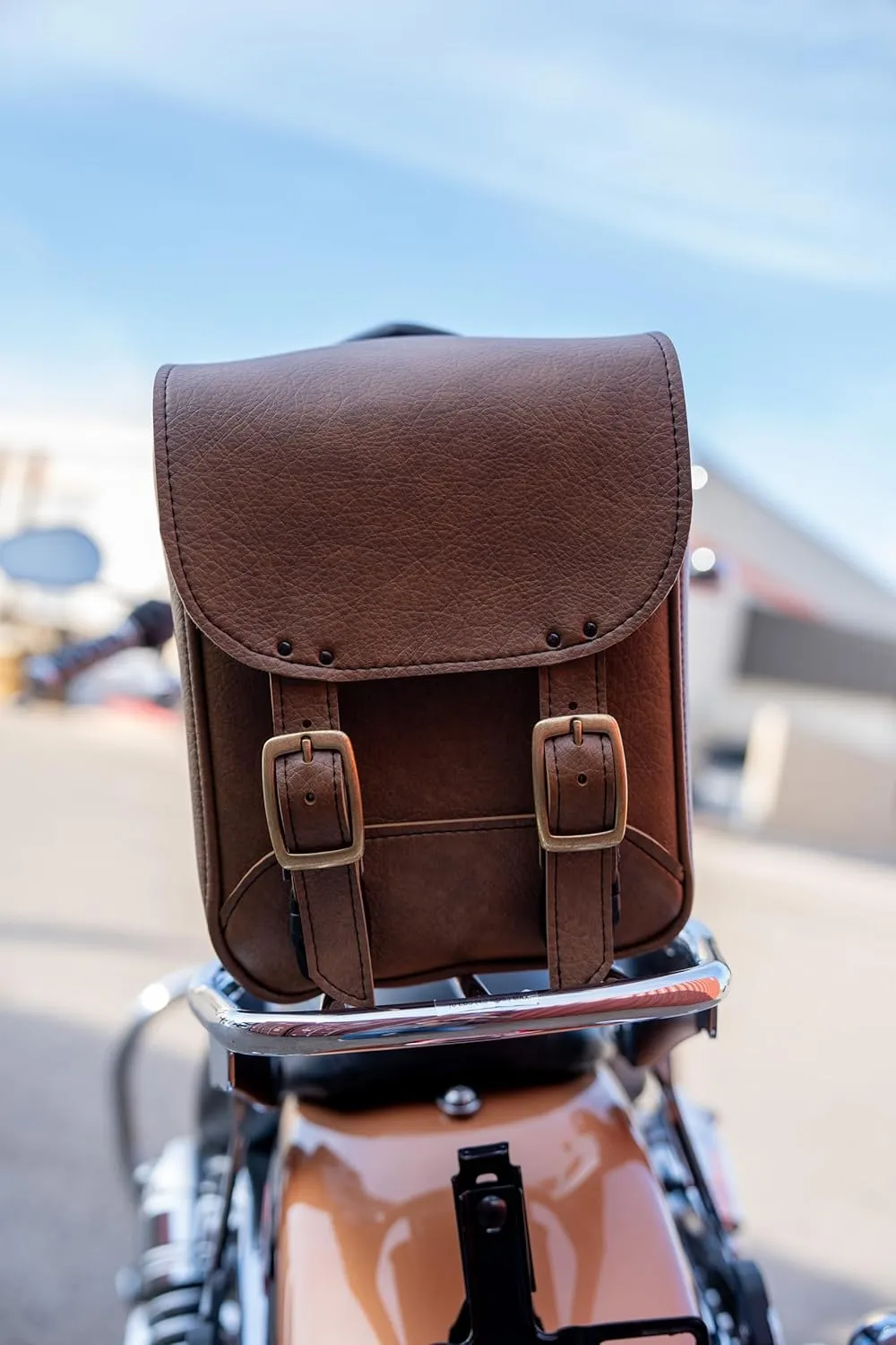 Dowco Willie & Max Brass Monkey Sissy Bar Bag Warm Brown - Handcrafted. Made in The USA. Limited [59591-06]