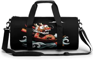 Dragon Boat Festival Novelty Large Duffel Bag Lightweight Gym Bag Travel Tote Bags