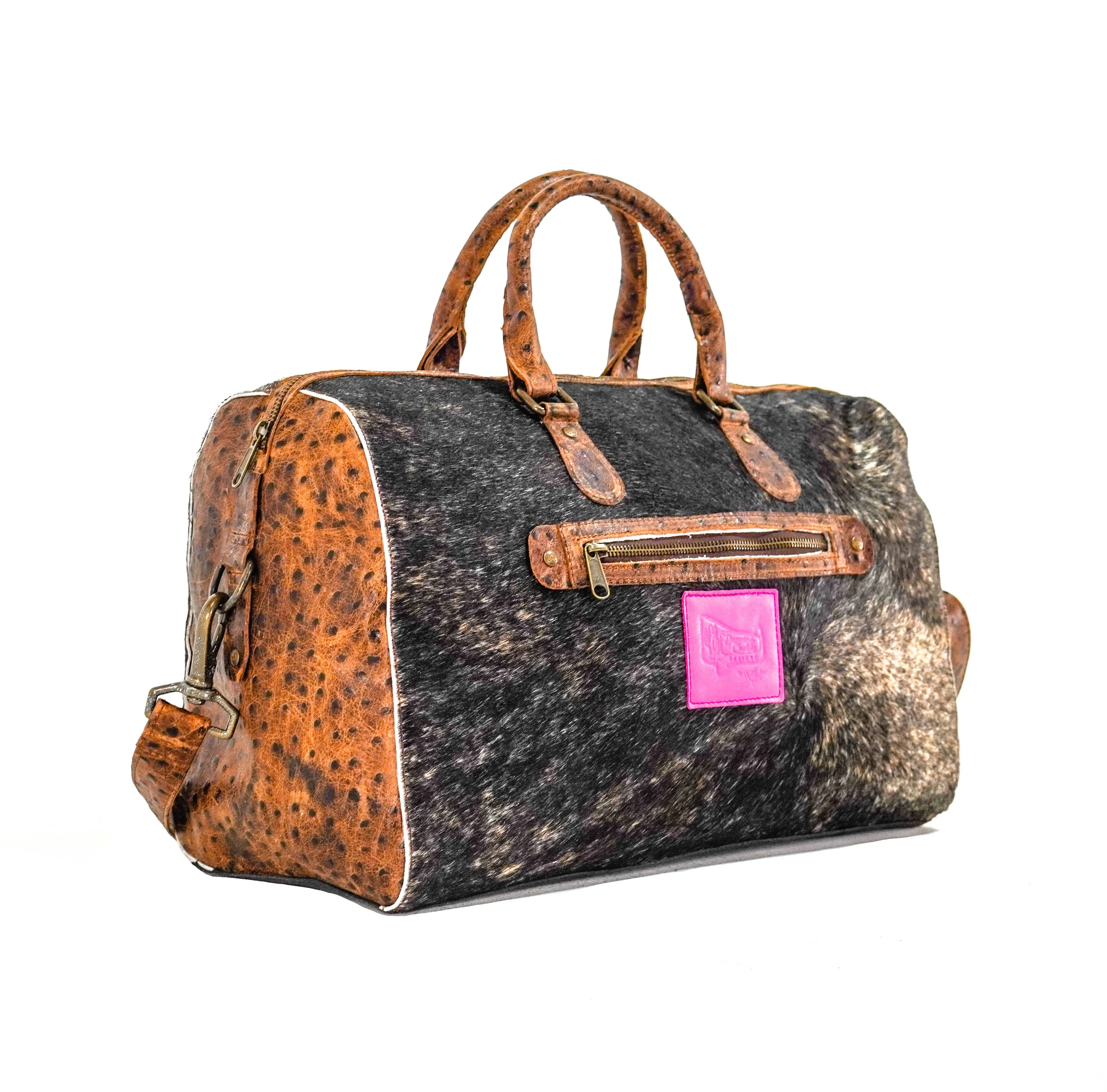 Duffel - Brindle w/ Saddle Ostrich