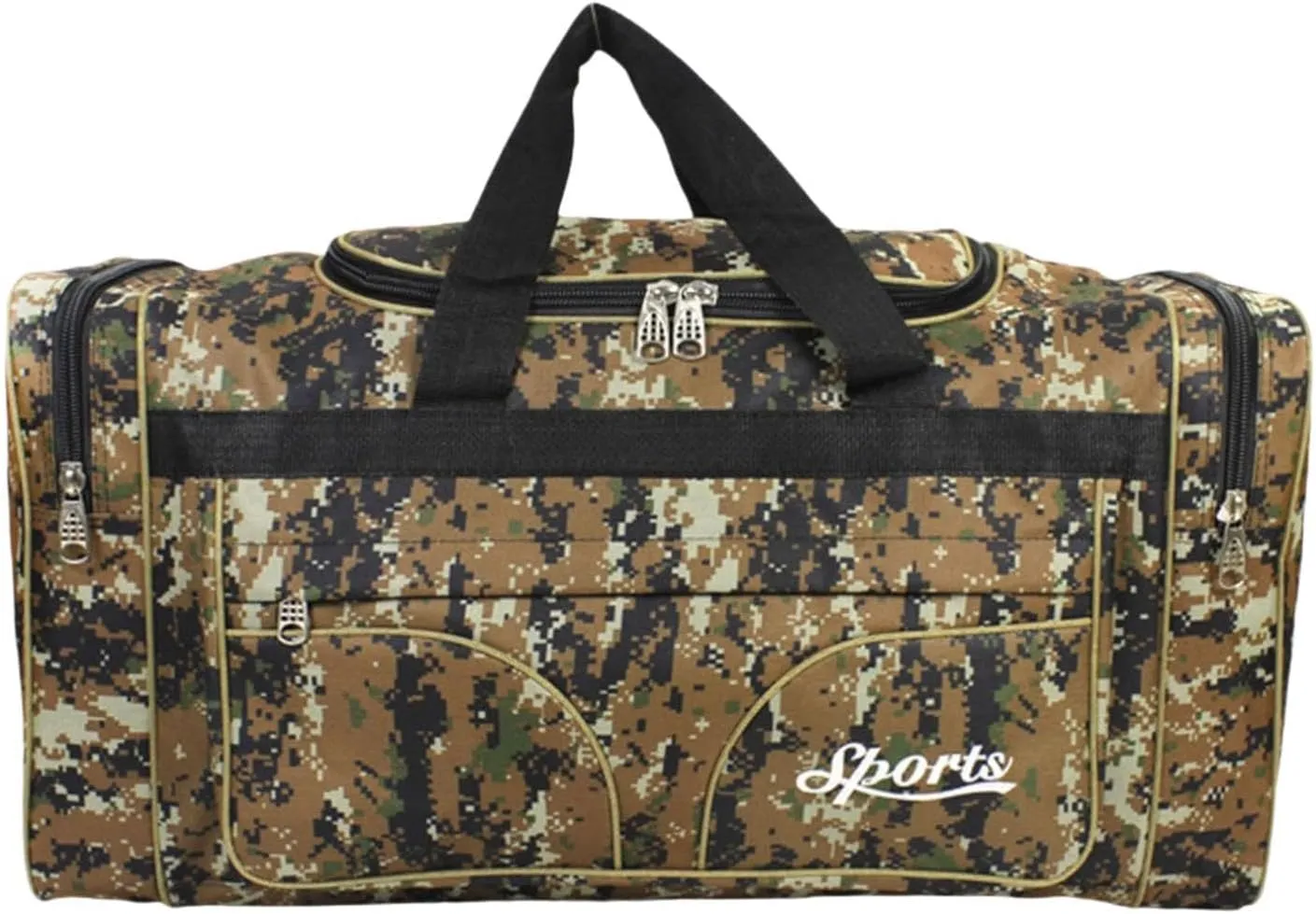 Duffel Tote Bag for Outdoor Exploration, Yellow Pattern