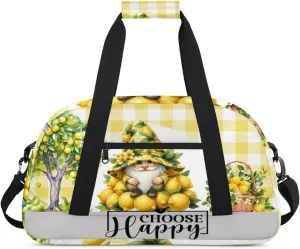 Duffle Bag Dwarf Lemon Tree Flower PersonalizedGym Bag Travel Bag Luggage Bag Waterproof Lightweight Sports for Dance Gymnastics Cheers Soccer Wrestling Hospital, for Weekender Overnight