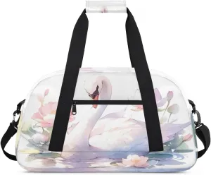 Duffle Bag Goose Lotus Gym Bag Travel Bag Luggage Bag Waterproof Lightweight Sports for Dance Gymnastics Cheers Soccer Wrestling Hospital, for Weekender Overnight
