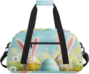 Duffle Bag Sky Flower Egg Easter Gym Bag Travel Bag Luggage Bag Waterproof Lightweight Sports for Dance Gymnastics Cheers Soccer Wrestling Hospital, for Weekender Overnight