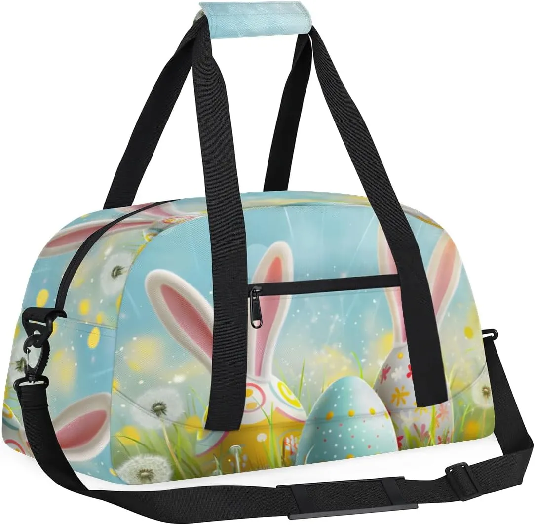 Duffle Bag Sky Flower Egg Easter Gym Bag Travel Bag Luggage Bag Waterproof Lightweight Sports for Dance Gymnastics Cheers Soccer Wrestling Hospital, for Weekender Overnight