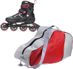 Durable Oxford Roller Skate Bag with Adjustable Shoulder Strap Heavy Duty Tote for Skates Convenient Compartment for Carrying Inline Figure and Quad Skating Gear