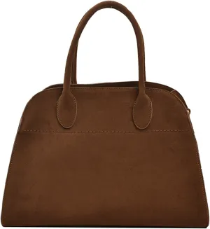 Dyalsa Suede Tote Bag for Women, Faux Leather Shoulder Bag Vintage Top Handle Bag Fashion Retro Satchel Bag