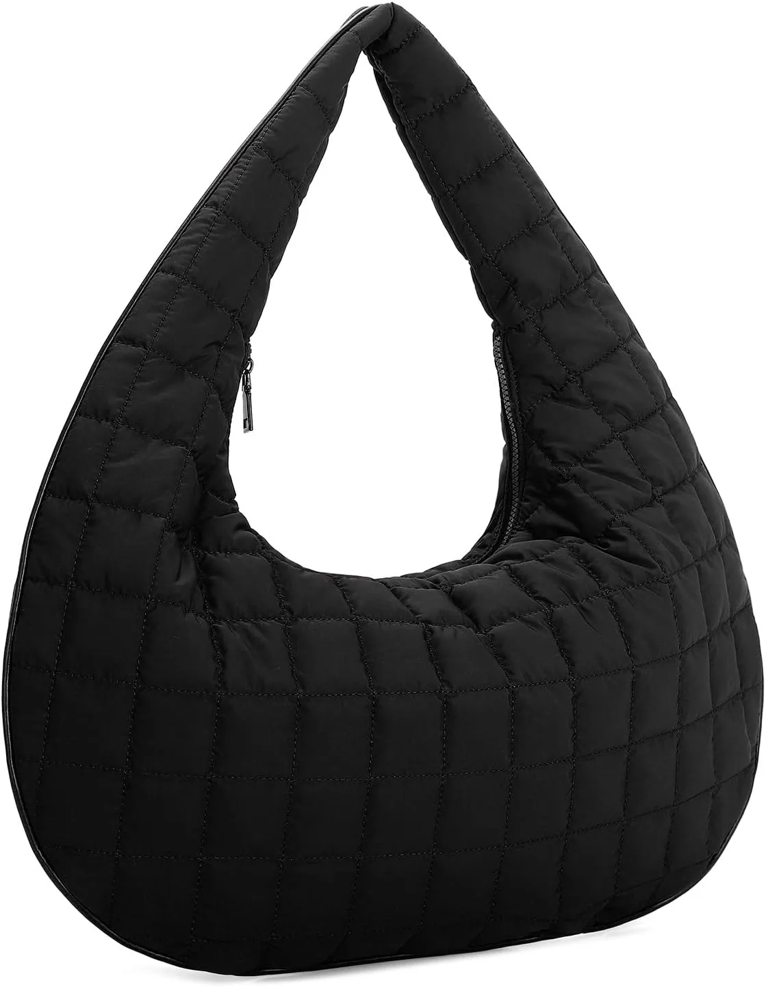 E Quilted Nylon Hobo Bag for Women Large Tote Shoulder Bag Top Handle Handbag