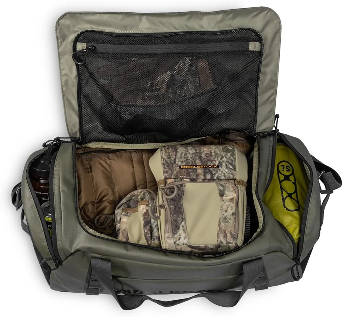Eberlestock Hyllus Duffel Bag for Men - Durable, Water-Resistant, Small Men's Duffle Bag with Zipper Pockets, Ideal for Travel & Gym, Tactical Gear Bag, Hunting, Fishing, Camping - Black, 65L