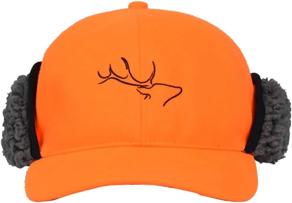 EDTREK Windproof and Waterproof Winter Hat with Sherpa Lined Ear Flap - Ultra Performance Blaze Orange and Camo Hunting Hat