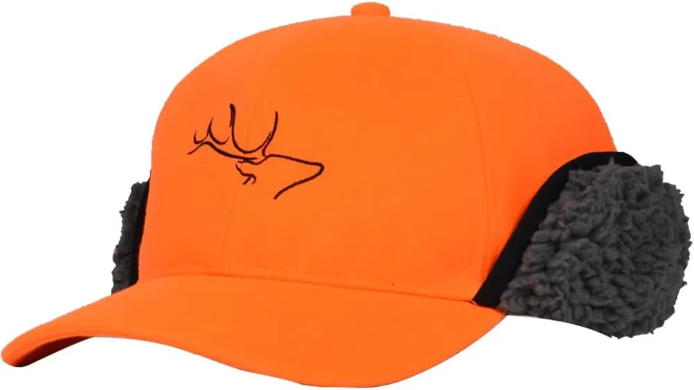 EDTREK Windproof and Waterproof Winter Hat with Sherpa Lined Ear Flap - Ultra Performance Blaze Orange and Camo Hunting Hat