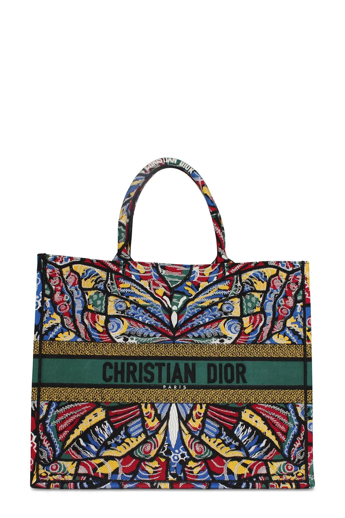 Embroidered Book Tote Multicolor Butterfly