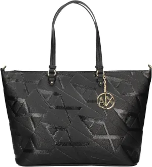 Emporio Armani Medium Shopping Tote with Central Buckle, Black/Black