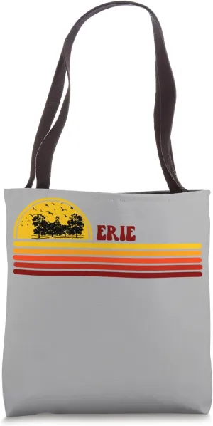 Erie Vintage Sunset Logo Retro City Tote Bag