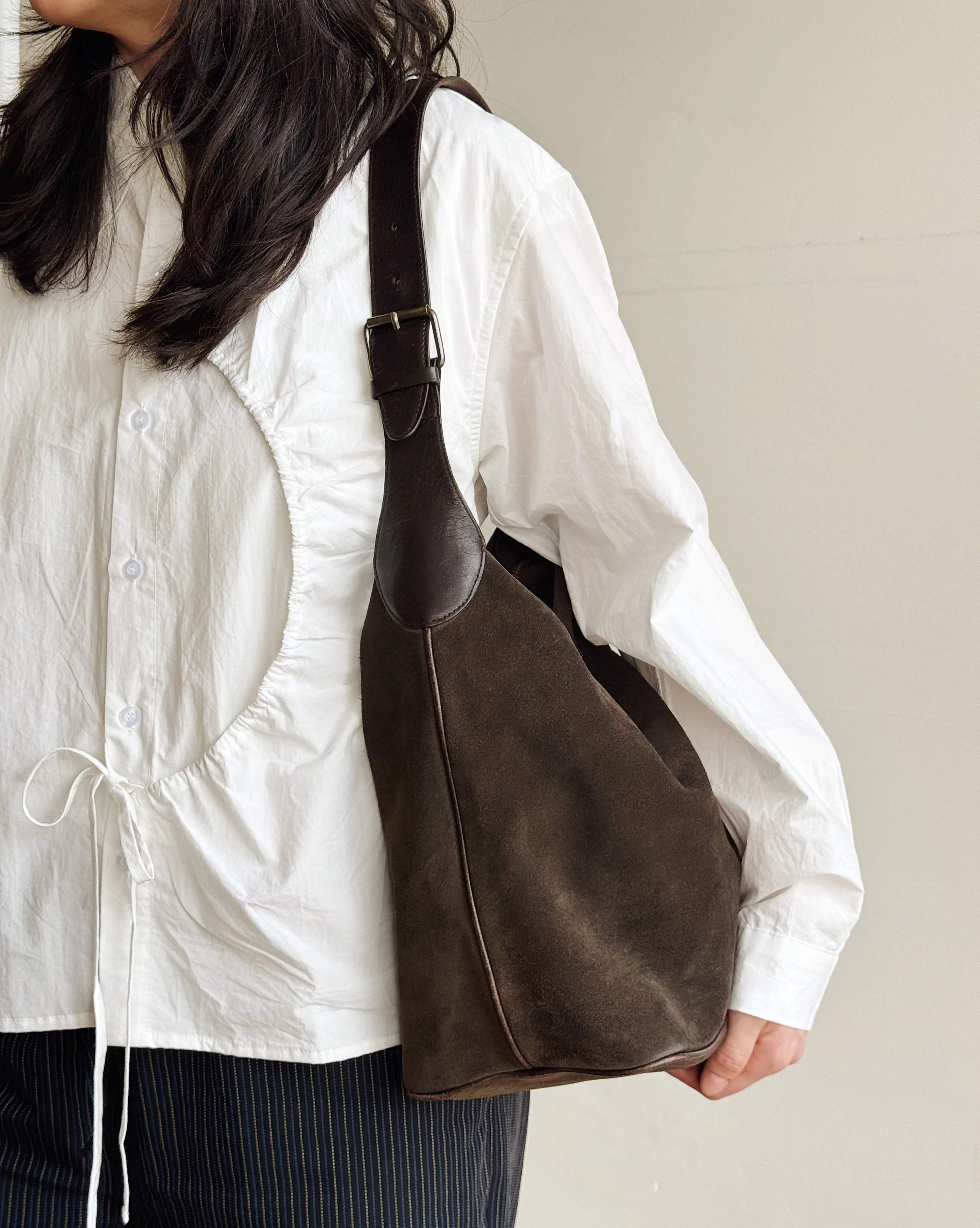 Espresso Suede Hobo Bag