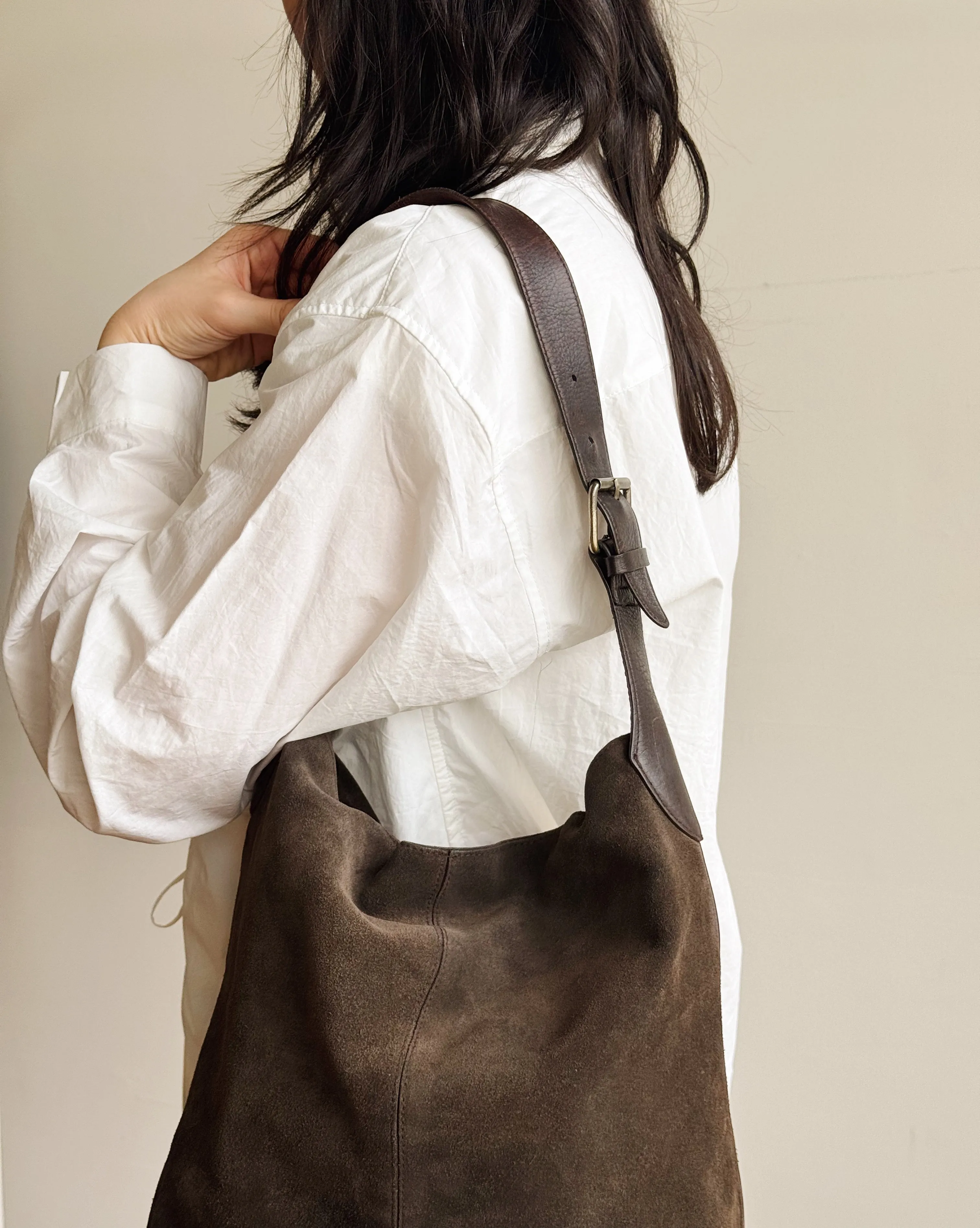 Espresso Suede Hobo Bag