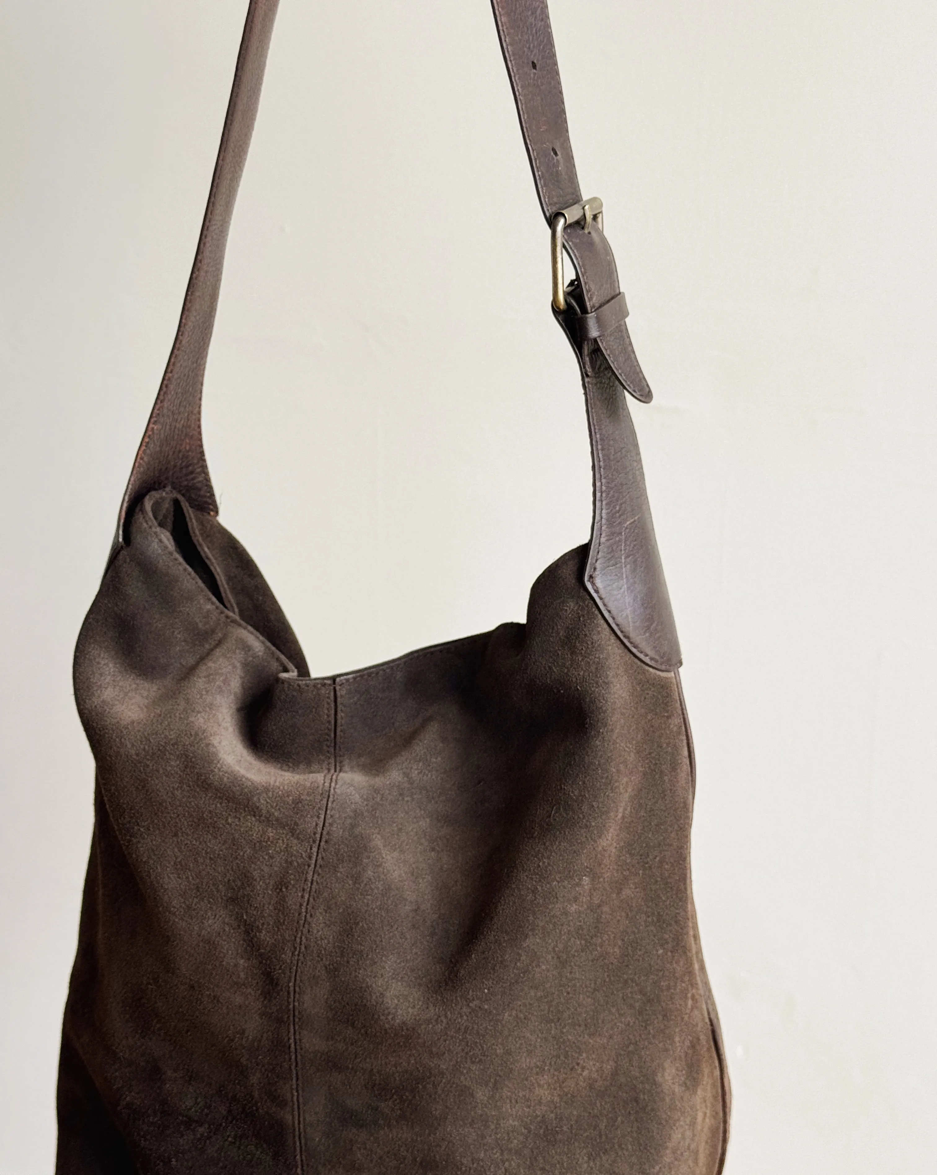 Espresso Suede Hobo Bag