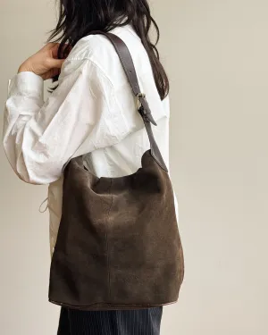 Espresso Suede Hobo Bag