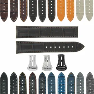 Ewatchparts 17-18-19-20-21-22-23-24mm Genuine Leather Watch Band Strap Compatible With Tissot Watch