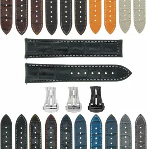 Ewatchparts 17-18-19-20-21-22-23-24mm Genuine Leather Watch Band Strap Compatible With Tissot Watch