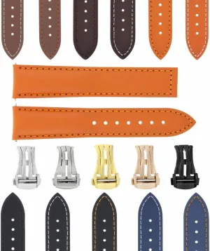 Ewatchparts 18-24mm Leather Watch Band Strap 41mm Compatible With Omega Seamaster 300 Or Planet Ocean