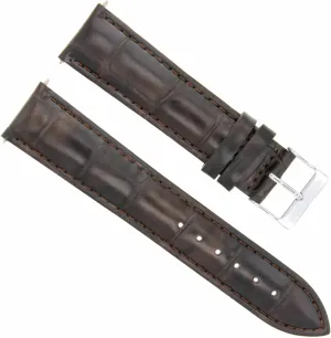 Ewatchparts 18mm Italain Leather Watch Band Strap Compatible With Chopard Watch Dark Brown
