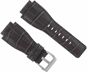 Ewatchparts 24mm Genuine Leather Watch Band Strap Compatible With Bell & Ross BR-01-BR-03 Watch Gray