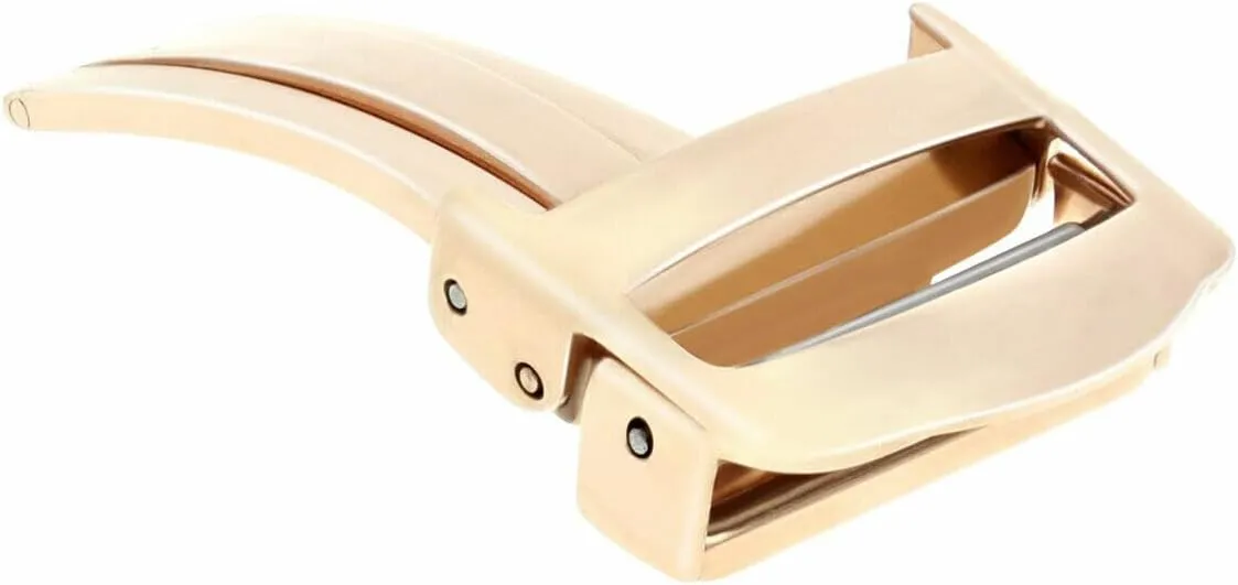 Ewatchparts Deployment Watch Band Buckle Clasp 16/18mm Compatible With Cartier Leather Strap Rose Gold