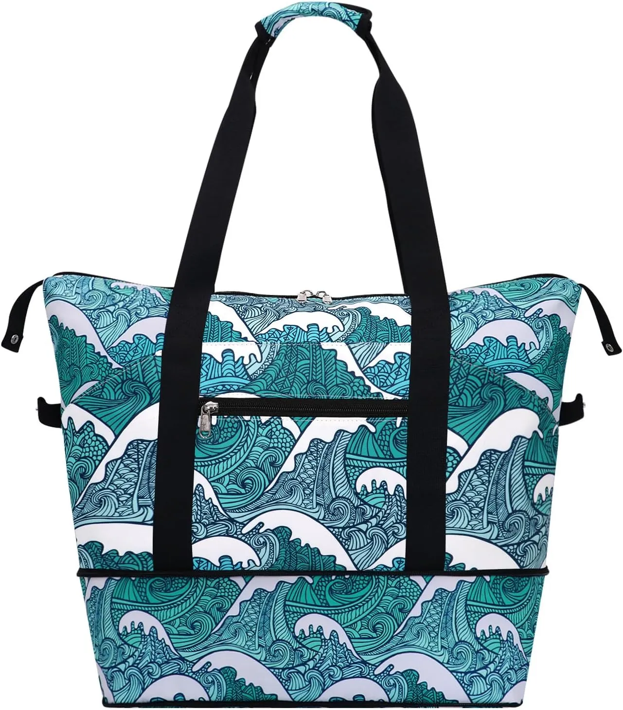 Expandable Duffel Bag for Women with Trolley Sleeve/Wet Pocket Weekender Travel Tote Large Carry On Overnight Luggage