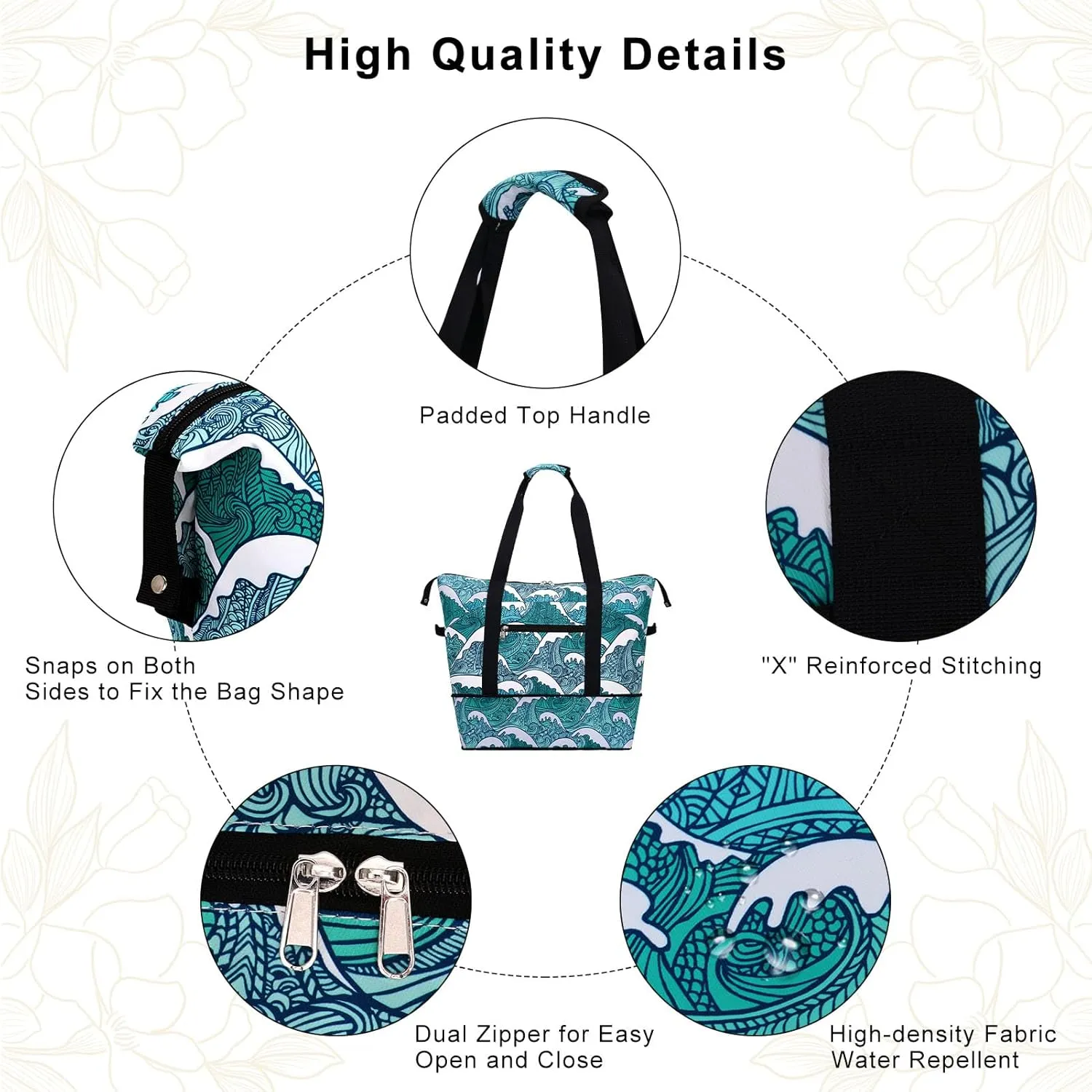 Expandable Duffel Bag for Women with Trolley Sleeve/Wet Pocket Weekender Travel Tote Large Carry On Overnight Luggage