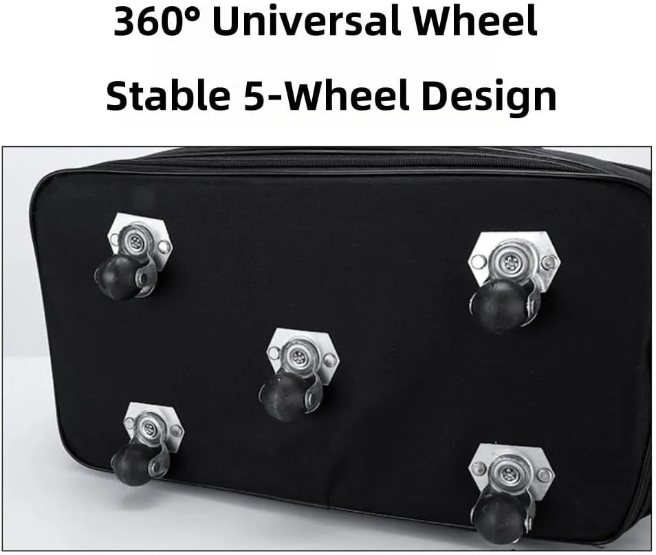 Expandable Duffle Bag, Foldable Luggage, Rolling Duffle Bag with Universal Wheels, Duffel Travel Bag Large Capacity for Women Men, Waterproof Lightweight Traveling Oxford Suitcase