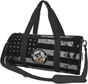 Explosives Detection K9 Travel Luggage Duffel Bag Sports Rolling Foldable Duffel Bag, Black