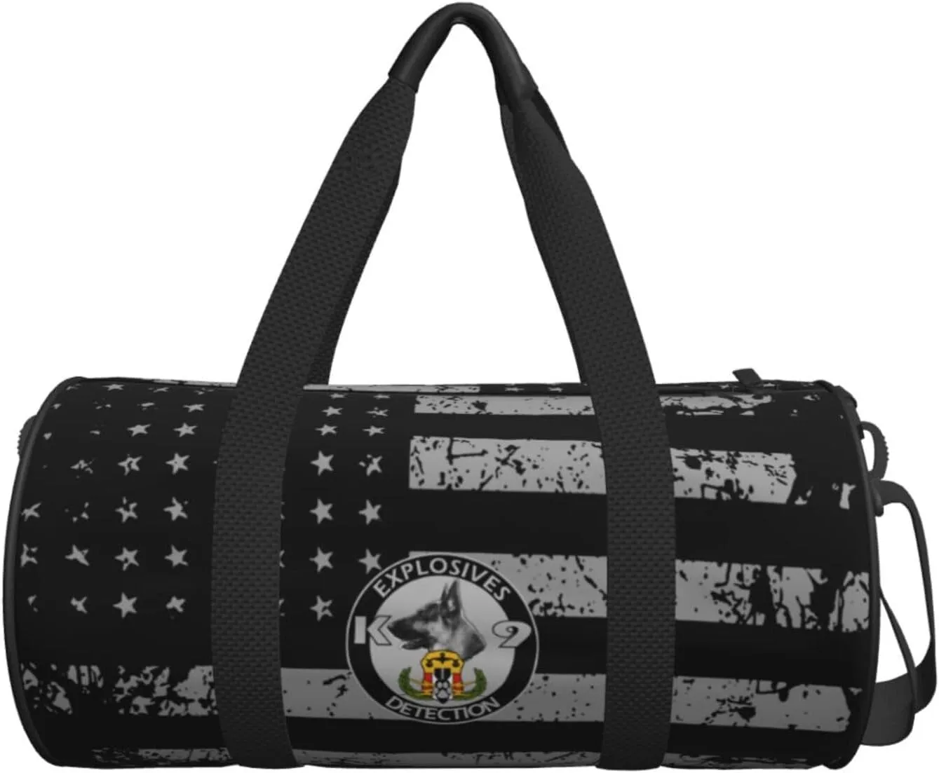 Explosives Detection K9 Travel Luggage Duffel Bag Sports Rolling Foldable Duffel Bag, Black